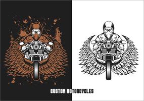 biker custom motorcycles vector illustration