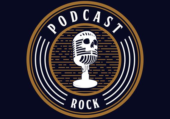 microphone skull podcast rock vector