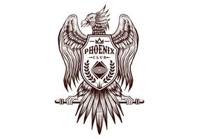 phoenix hand draw club vector illustration