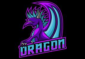 Ilustración de vector de logo de juego de dragón