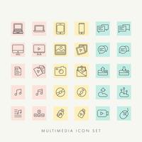 Web Multimedia Icons Set Vector