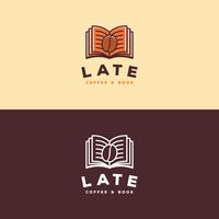 Logotipo del libro de café vector