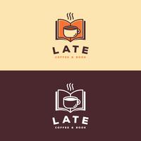 Logotipo del libro de café vector