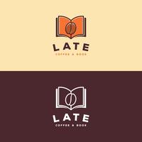 Logotipo del libro de café vector