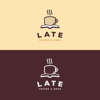 Logotipo del libro de café vector