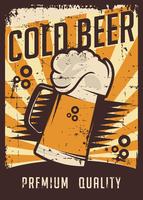 Cold Beer Vintage Retro Signage Vector