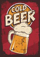 Cold Beer Vintage Retro Signage Vector