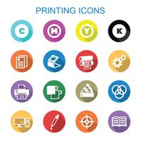 printing long shadow icons vector