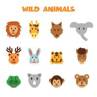 wild animal icons vector