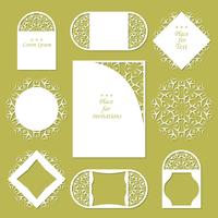 Wedding invitations. Lace background with place for text. Lace frames for decoration and design. vector
