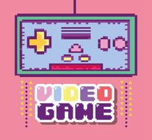 Gamepad retro pixelado vector