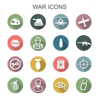 iconos de la larga sombra de guerra vector