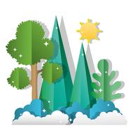 Paper art forest vector