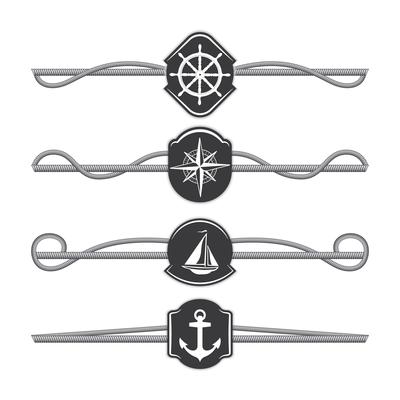 Marine ropes vector dividers and borders. Rope divider, marine rope line, rope dividers illustration