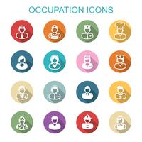 occupation long shadow icons vector