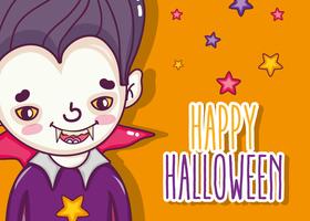 Happy halloween card cartoons vector