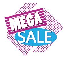 Mega sale discounts poster memphis style