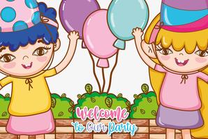 Girl on party cartoons vector