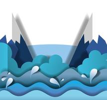 Paper art scenery vector