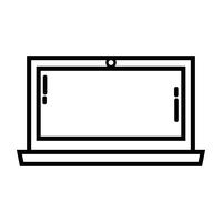 line laptop screen electronic technology vector