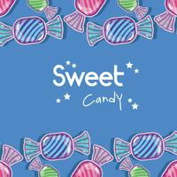 delicious sweet candy background design vector