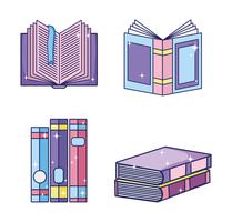 Conjunto de libros de magia vector