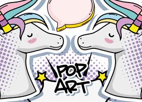 Pop art unicorn vector