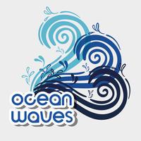 ocean waves with nice shapes design vector