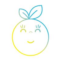 line kawaii cute happy orange fruit vector