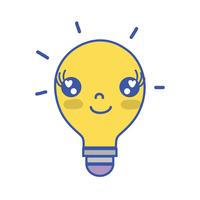kawaii cute happy bulb idea vector
