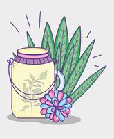 Garden mason jar cartoon vector