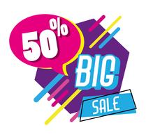 Big sale discounts poster memphis style vector