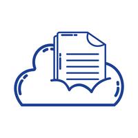 Datos de la nube de silueta con información de documentos digitales. vector