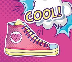 Cool shoe pop art vector