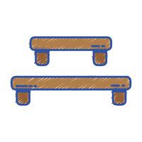 doodle wood shelf table design vector