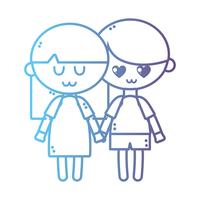 line children together with hairstyle design vector