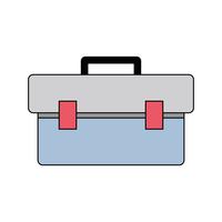 Caja de herramientas para reparación de equipos de construcción. vector