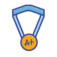 school medal symbol to intelligent student vector