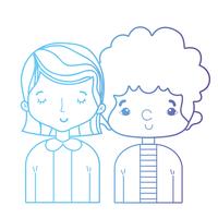 line beauty couple together with hairstyle design vector