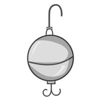 grayscale spoons fish object to fishing recreation vector