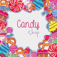 delicious sweet candy background design vector