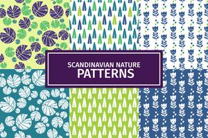 Scandinavian Nature Patterns Set 01 vector