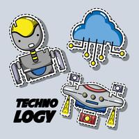 set technology patches data information vector