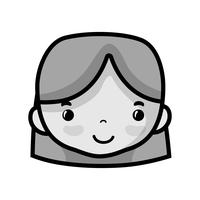 grayscale avatar woman head with hairstyle design vector