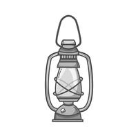 grayscale old lamp hand retro style vector