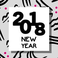 happy new year celebration over figures background vector