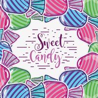 delicious sweet candy background design vector