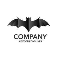minimalist bat illustration logo  vector