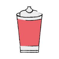 doodle delicious fresh soda plastic cup vector