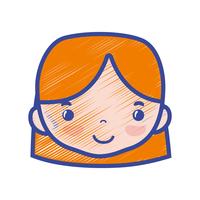 Cabeza de mujer avatar con diseño de peinado. vector